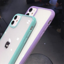Load image into Gallery viewer, Transparent Shockproof Bumper Phone Case For iPhone 11 12 13 14 Pro Max Mini Cute Candy Color Hard Cover Luxurious Translucent Case for iPhone