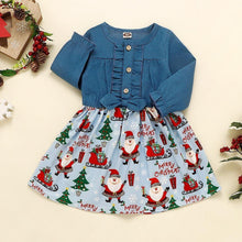 Load image into Gallery viewer, Baby Girls Print Christmas Santa Dress Princess Outfits Long Sleeve Fashion Unique Design Perfect Gift