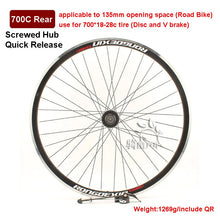 Load image into Gallery viewer, Cruiser Tour Bike Wheelset, Double Deck Rim, Front Wheel Disc, V Brake, Rear Back Wheels, Cassette and Screwed Hub, 36H, 700C