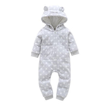 Load image into Gallery viewer, Modern Popular Fashion Newborn One Piece Fleece Hooded Jumpsuit Long Sleeved Baby Body suits Romper For Girls and Boys Kids