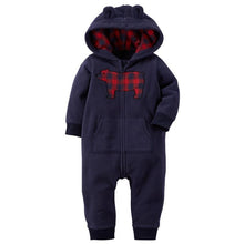 Load image into Gallery viewer, Modern High Quality Newborn Infant Baby Clothes Fleece Jumpsuit Boys Romper Hooded Jumpsuit Bear For Kids