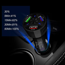 Load image into Gallery viewer, Universal Black Car USB Charger Quick Charge 3.0 4.0 18W Fast Charging In Car 3 Port Mobile Phone Gadgets