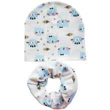 Load image into Gallery viewer, Modern Cartoon Cotton Baby Hat Winter Baby Girls Hat Newborn Boys Hats Kids Cap Scarf Set Children Beanies For Kids With Scarf