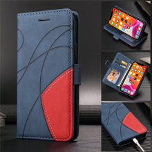 Load image into Gallery viewer, Blue PU Leather Wallet Flip Phone Case Cover For iPhone 13 Pro Max Case Leather Flip Cover iPhone 13 Pro Phone Case For iPhone 12 Mini 14 11 8 7 6 6s Plus 5 5s Case
