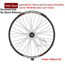 Load image into Gallery viewer, Cruiser Tour Bike Wheelset, Double Deck Rim, Front Wheel Disc, V Brake, Rear Back Wheels, Cassette and Screwed Hub, 36H, 700C