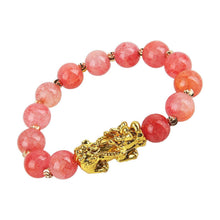 Load image into Gallery viewer, Obsidian Stone Beads Bracelet For Men and Women Unisex Wristband Gold Black Pixiu Wealth and Good Luck Bracelet Design