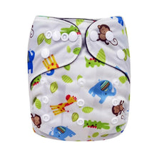 Load image into Gallery viewer, Modern Printed Bamboo Charcoal Inner Pocket Diaper For Baby Reusable Cloth Diaper Nappies With Double Leg Gusset In Modern Printed Design For Baby and Kids