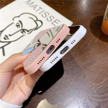 Load image into Gallery viewer, Women Luxurious Glitter Makeup Mirror Phone Case For iPhone 12 11 Pro MAX X XS XR 8 7 Plus Luxury Silicone Shockproof Cover Fixed Non Moving Sparkling Shining Glitter Stars Soft Silicone Case