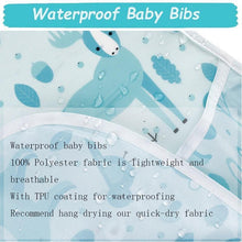 Load image into Gallery viewer, Waterproof Baby Bibs Polyester TPU Feeding Bibs Washable Baby Bibs with Food Catcher For Kids
