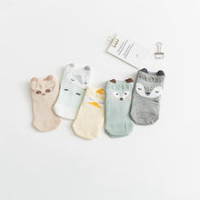 Load image into Gallery viewer, 5 Pairs Thin Combed Cotton Cute Animal Baby Socks Mesh Short Socks For Newborns Boys & Girls