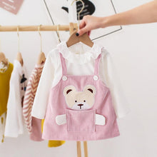 Load image into Gallery viewer, Modern Elegant Vintage Retro Modern Baby Infant Girls Cartoon Bear Dress Shirt With Bear
