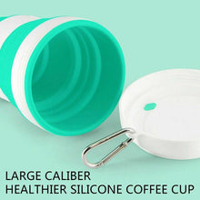 Load image into Gallery viewer, Camping Coffe Adjustable sizes Multi-colors New Collapsible Silicone Coffee Cup Mug Reusable High Temperature Water Cup Outdoor Travel 550ml