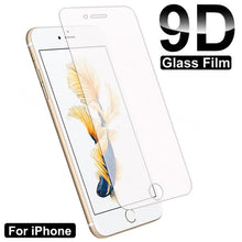 Load image into Gallery viewer, 9D Full Protection Glass For iPhone 7 8 6 6S Plus Transparent Screen Protector For iPhone 5 5C 5S SE 2020 Tempered Glass Film Tempered Glass Screen Protector Guards Protects From Crash & Scratch