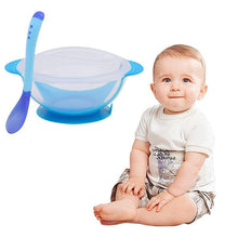 Load image into Gallery viewer, 4 Color Advanced Silicone Feeding Spoon Temperature Sensing Weaning Soft Head Spoons for 4-24 Months Baby And Spoon and Bowl Set