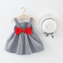 Load image into Gallery viewer, Modern Luxury Baby Girl Summer Party Clothing Cherry Dot Princess Dresses Bow Hat Outfits For Girls