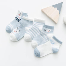 Load image into Gallery viewer, 5Pair Set Cotton Baby Girls Socks Thin Summer Breathable Mesh Kids Toddler Socks Cute Cartoon Children Socks Infant Socks for Kids