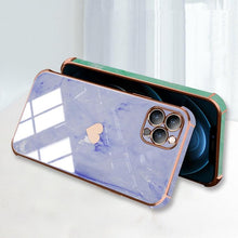 Load image into Gallery viewer, Luxury Shockproof Soft Case For iPhone 13 12 11 Pro Max XS XR X R 8 7 Plus iPhone12 12Pro iPhone11 Marble Texture Covers Luxury Love Phone Case Cute Side Small Heart Pattern Soft Shockproof Full Lens Case for iPhone