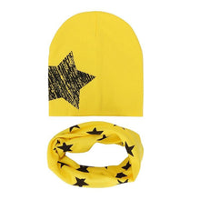 Load image into Gallery viewer, Modern New Trend Baby Hat Scarf Star Prints Cotton Children Boys Girl Cap Beanie Neck Collar Scarf Autumn Winter Warm Kids Hats For Kids