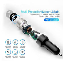 Load image into Gallery viewer, LED Display 3.1A Dual USB Car Charger Universal Mobile Phone Aluminum Car-Chargers