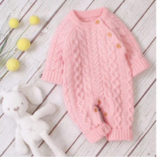 Load image into Gallery viewer, Handmade Knitted Baby Clothes Long Sleeve Newborn Baby Romper Winter Spring Baby Girl Romper Jumpsuit For Boys and Girls