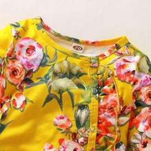 Load image into Gallery viewer, Modern Interesting Luxury Floral Newborn Baby Girl Clothes Infant Baby Girl Footed Full Sleeve Outfit Romper Jumpsuit With Big Bow In Modern Design