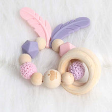 Load image into Gallery viewer, Modern Wood Pacifier Clip Chain Holder Nipples Pacifier Clips Pacifier Teether Teething Toy Cartoo Wooden Bracket For Pacifier For Kids