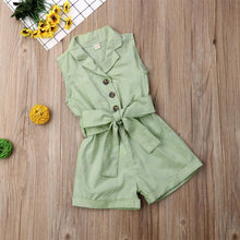 Load image into Gallery viewer, Luxury Elegant Summer Kids Girls Clothes Waistband Drawstring Romper Jumpsuit For Girls And Kids