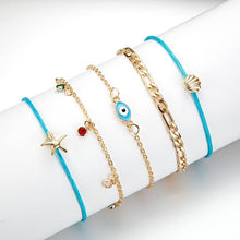 Load image into Gallery viewer, Luxury Leg Brecelet Gold Color Tassel Beads Anklet Bracelet for Leg for Women Set