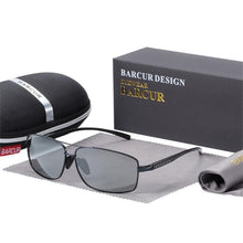 Load image into Gallery viewer, Luxury Elegent Rectangle Polarized Sunglasses Photochromic Driving Glasses For Men and Boys With UV400 Protection