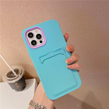 Load image into Gallery viewer, Modern Card Candy Color Phone Case For iPhone 12 11 13 Pro Max 12 13 Pro 11 Shockproof Bumper Soft Back Cover Colorful Silicone Phone Cover