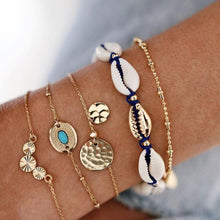 Load image into Gallery viewer, Bohemian Gold Tassel Bracelets For Women Summer Shell Clear Crystal Stone Luxury Jewelry