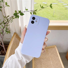 Load image into Gallery viewer, Soft Silicone Candy Color Phone Case For iPhone 13Mini iPhone 14Pro Max Ultra Thin Shockproof Cover Solid Color Shockproof Silicone Case For iPhone