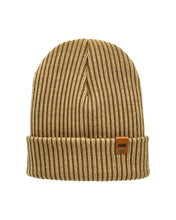 Load image into Gallery viewer, HAAKWEAR Cuffed Wide Ribbed Striped Beanie / Hat, Brown / Beige, Limited Edition - Made in USA