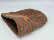 Load image into Gallery viewer, HAAKWEAR H Stitch RORO Cuffed Beanie (Patened Design) Burgundy / Green, Made in USA