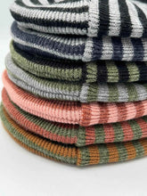 Load image into Gallery viewer, HAAKWEAR H Stitch RORO Cuffed Beanie (Patened Design) Burgundy / Green, Made in USA