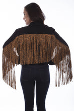 Load image into Gallery viewer, Honey Creek Leopard Fringe - Women's Jean Jacket