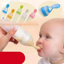 Load image into Gallery viewer, Safety Infant Baby Silicone Feeding With Spoon Feeder Food Rice Cereal Bottle For Best Gift For Kids and Baby