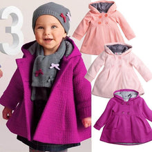 Load image into Gallery viewer, NEW 2020 Modern Toddler Baby Girls Warm Fall Coat Hooded Newborn Infant Girls Cute Princess Jacket Long Sleeve In Elegant Design