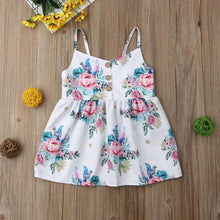 Load image into Gallery viewer, Toddler Baby Girls Flower Dress with Sleeveless V Neck dress for Party Holiday Beach Day For Girls
