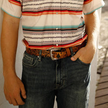 Load image into Gallery viewer, HOOey Gambler Filigree (Brown/Black) - Mens Leather Belt