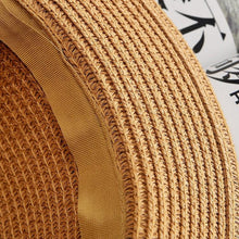 Load image into Gallery viewer, Classic Simple Female Hat For Summer Beach Hat Casual Lady Summer Solid Color Straw Hat Women Elegant Hat Traveling Hats UV Protection Sun Cap Women Flat Bowknot Design Cute Cap Girls Hat 56-58cm
