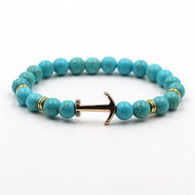 Load image into Gallery viewer, Modern Color Natural Stone Amazing Anchor Elegant Bracelet Nice Arrow White Black Onyx Lava Beads Luxury Bracelets For Women And Men Jewelry