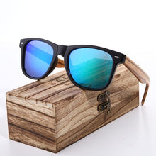 Load image into Gallery viewer, Luxury Handmade Polarized Handmade Bamboo Wood Universal Sunglasses In Zebra Wood Style Vintage Wooden Frame Male Driving Sun Glasses Shades Gafas With Box and UV400Protection