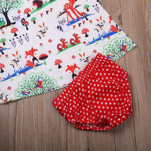 Load image into Gallery viewer, Summer Baby Girl Clothes Toddler Floral Headband Cartoon Dress Dot Shorts Outfits Clothes set 0-24M For Baby Girls With Bow