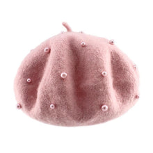 Load image into Gallery viewer, Modern Art Wool Baby Hat with Pearls Cat Candy Color Retro Baby Girl Cap Kids Beret Hats for Girls