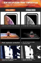 Load image into Gallery viewer, 30D Full Cover Protective Glass On For iPhone 11 12 13 14Pro MAX Screen Protector For iPhone11 12 X XR XS MAX 7 8 Tempered Glass 9H Full Coverage Screen Tempered Glass Protector Guard for iPhone