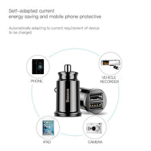 Load image into Gallery viewer, Dual Black USB Car Charger 3.1A Fast Car Charging Auto Charge Adapter Car-Chargers