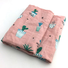 Load image into Gallery viewer, Baby Blankets Newborn Soft Organic Cotton Baby Blanket Muslin Swaddle Wrap Feeding Burp Cloth