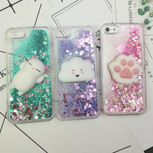 Load image into Gallery viewer, 3D Cat Case For Iphone 5s Se 7 7 Plus Case Liquid Quicksand Glitter Silicone Case For Iphone 8 8 Plus X 6 6s Cover Rubber Silicone Phone Case