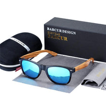 Load image into Gallery viewer, Luxury Handmade Polarized Handmade Bamboo Wood Universal Sunglasses In Zebra Wood Style Vintage Wooden Frame Male Driving Sun Glasses Shades Gafas With Box and UV400Protection